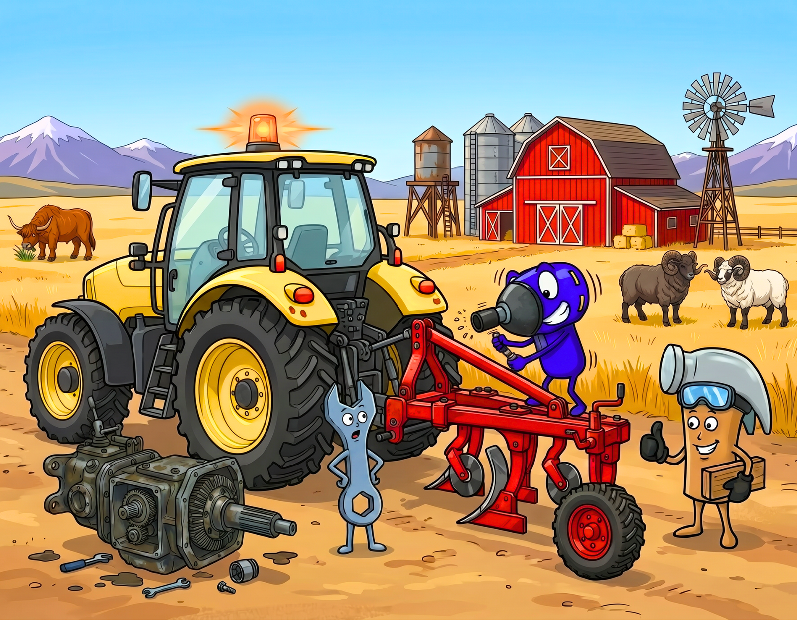 Fixing the tractor