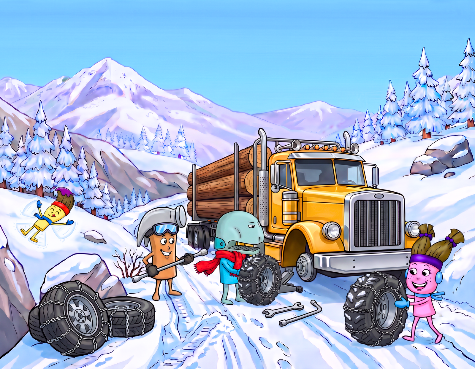 Charlie's logging truck coming to the rescue