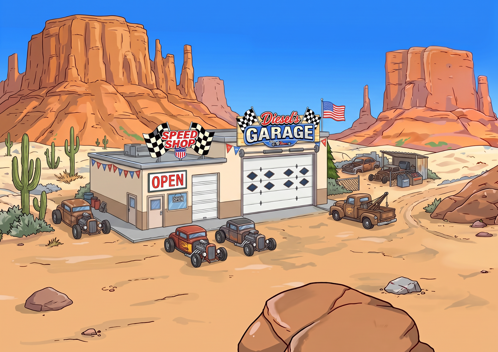 Diesel's Garage in the daytime