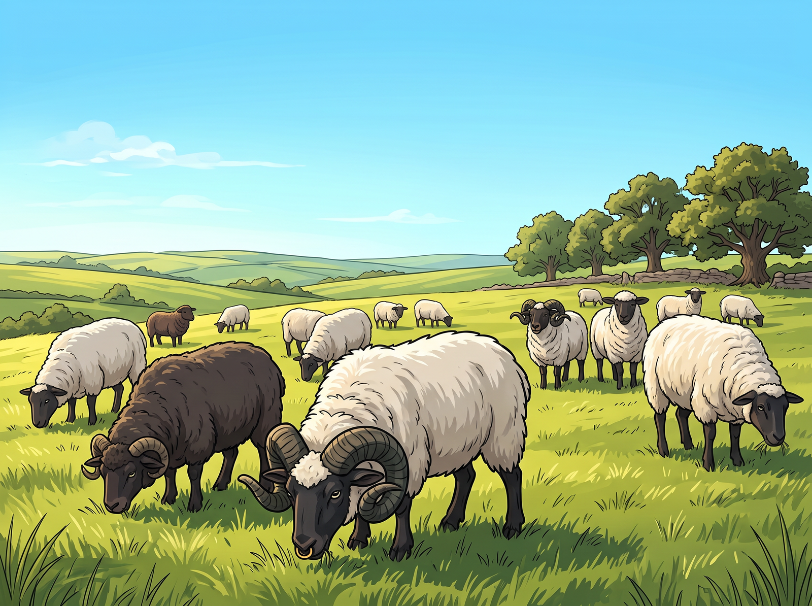 Sheep on the farm
