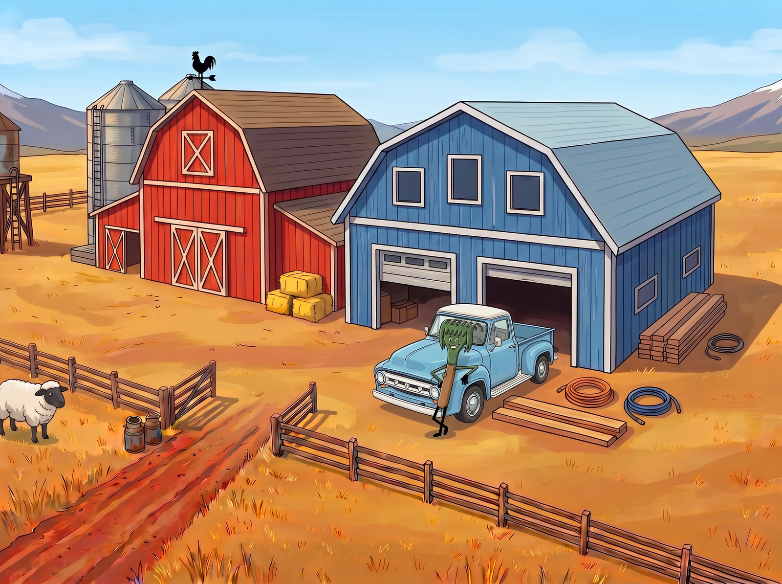 Ricky, the Farm Truck and the new barn