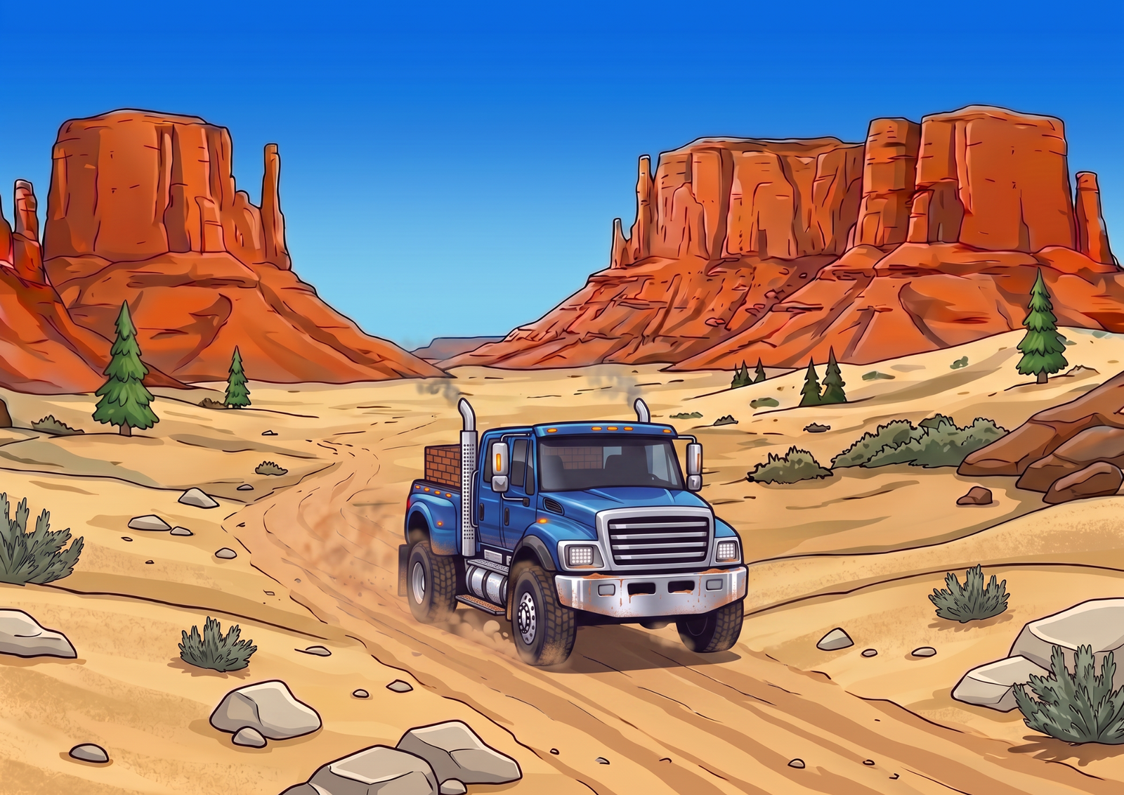 Carrying a brick load across the desert