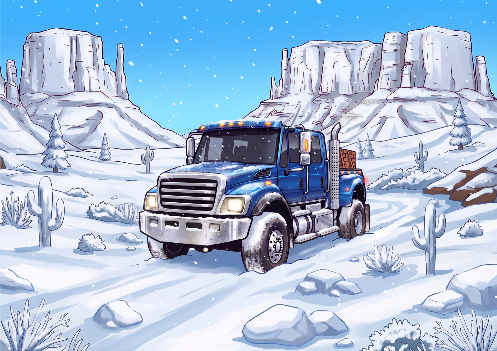 The Heavy Hauler crossing the snowy desert