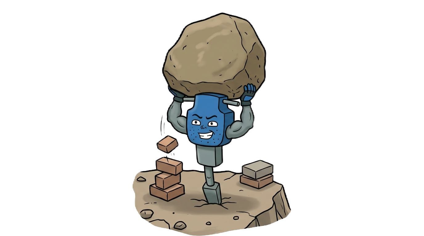 Lifting a boulder at the quarry. Casually.