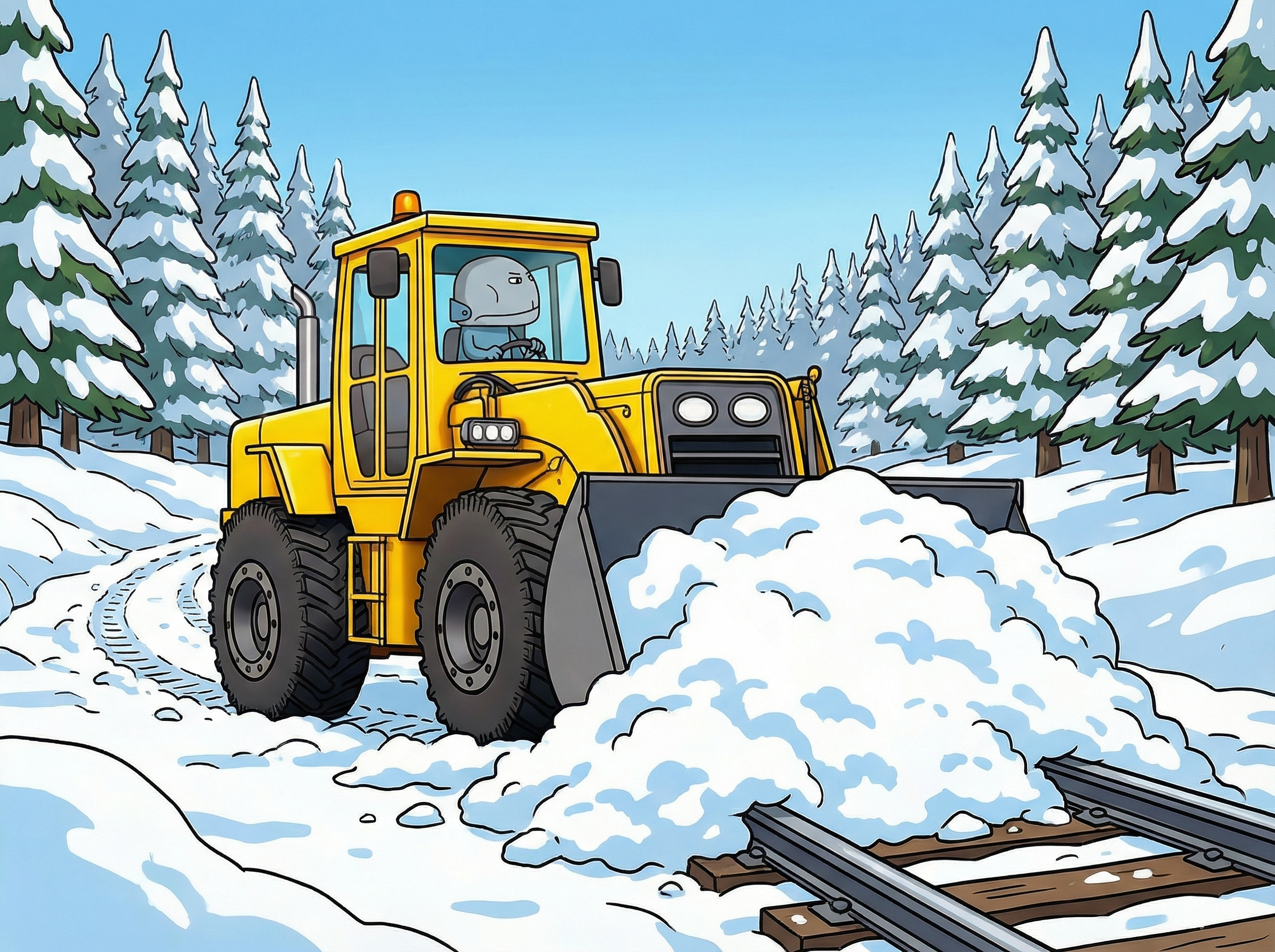 Wayne clearing the railway tracks