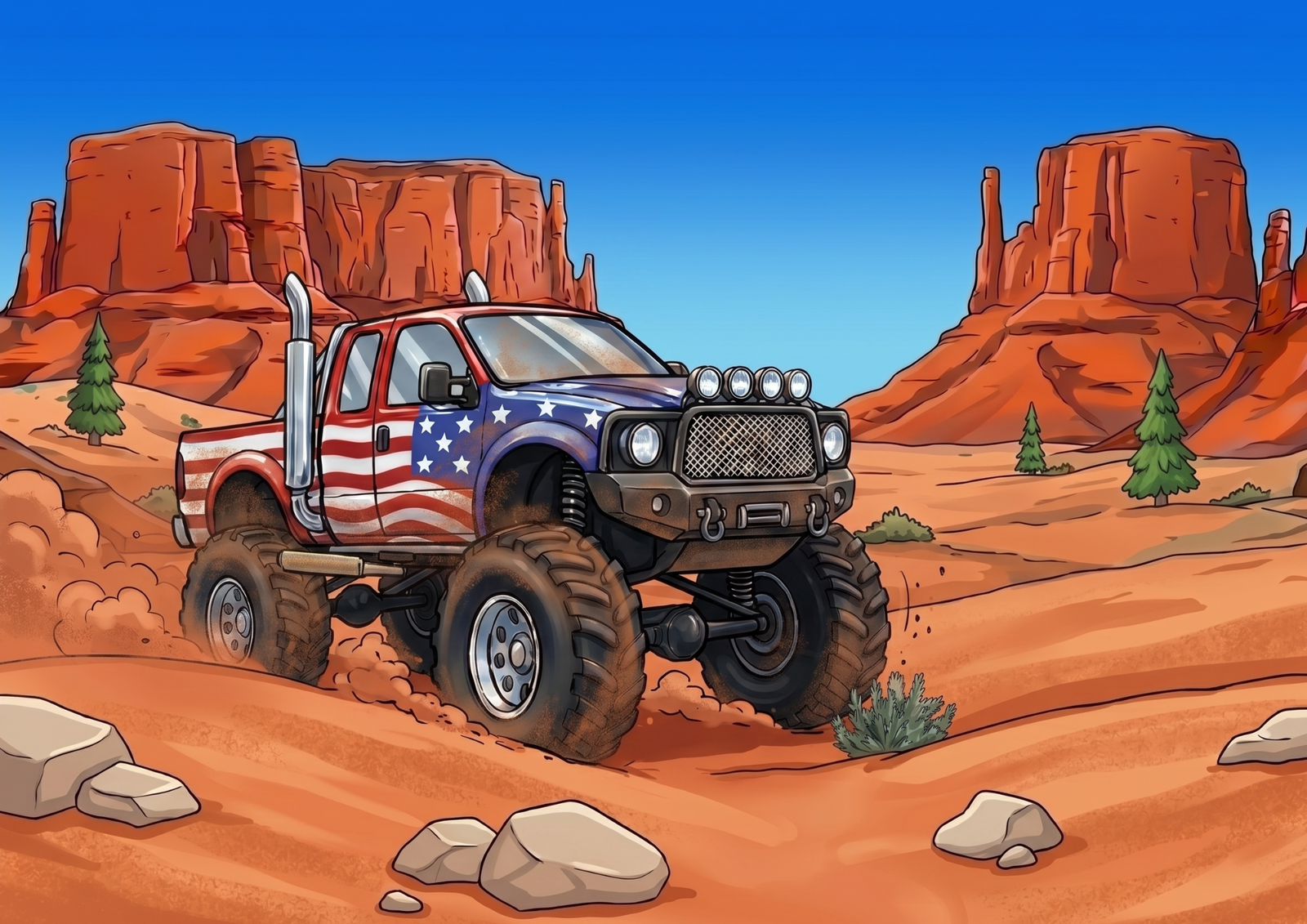 The Monster Truck out in the red desert