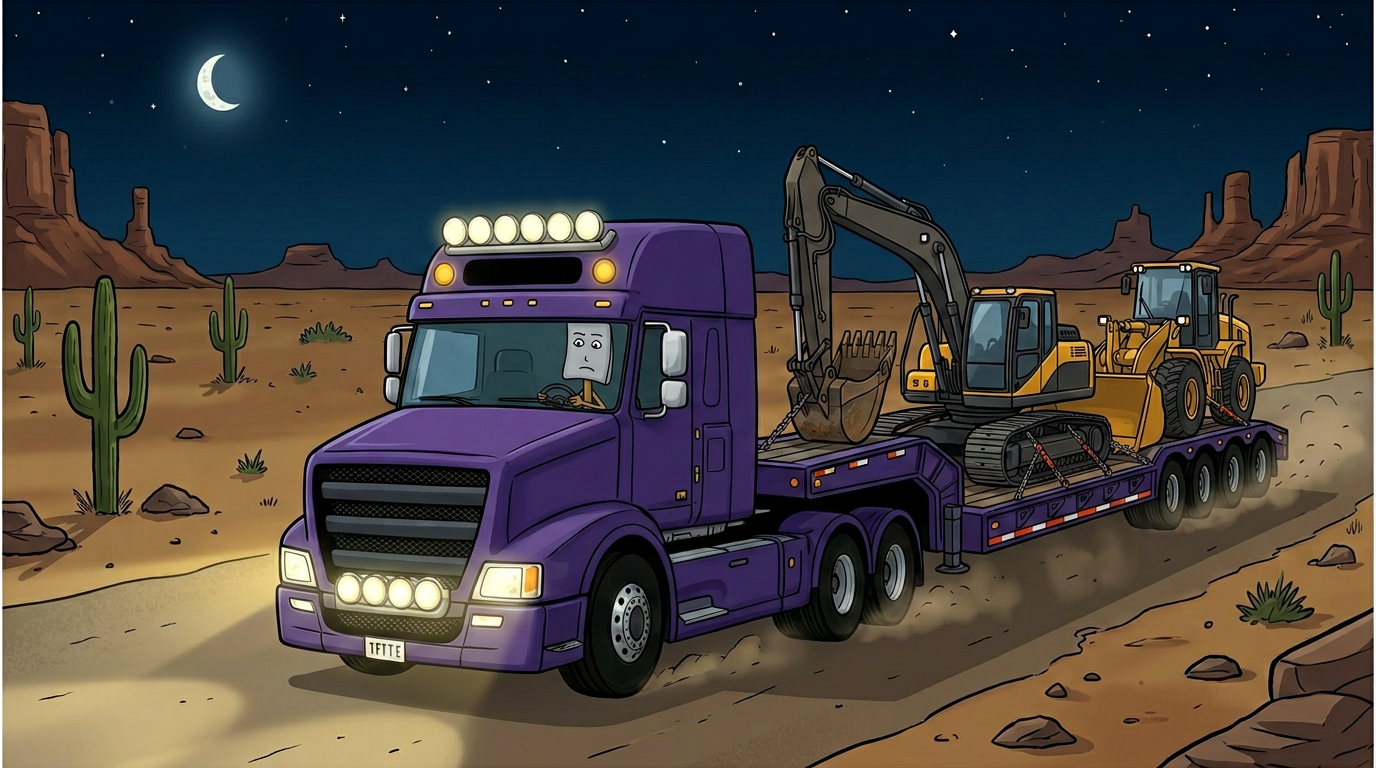 Driving through the desert with the diggers